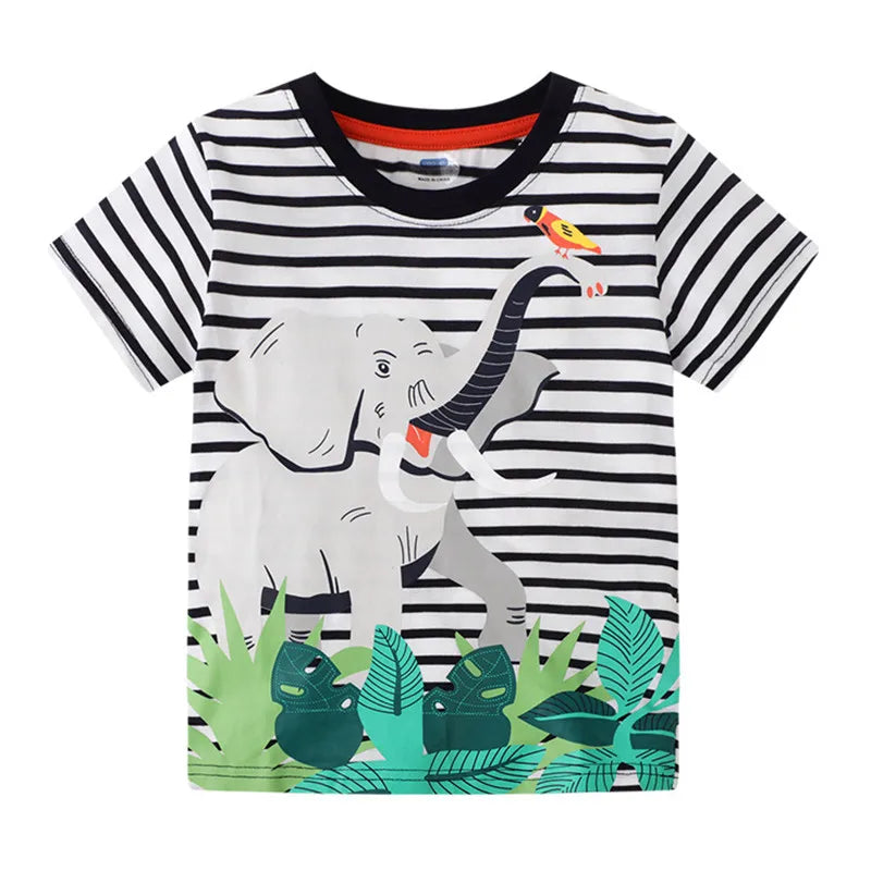 Wild Elephant Ringer T Shirt