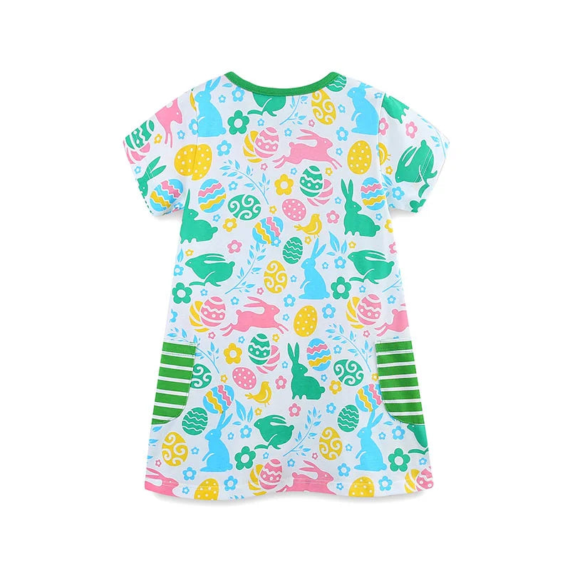 Girls Bunny Short Sleeve Summer Dress