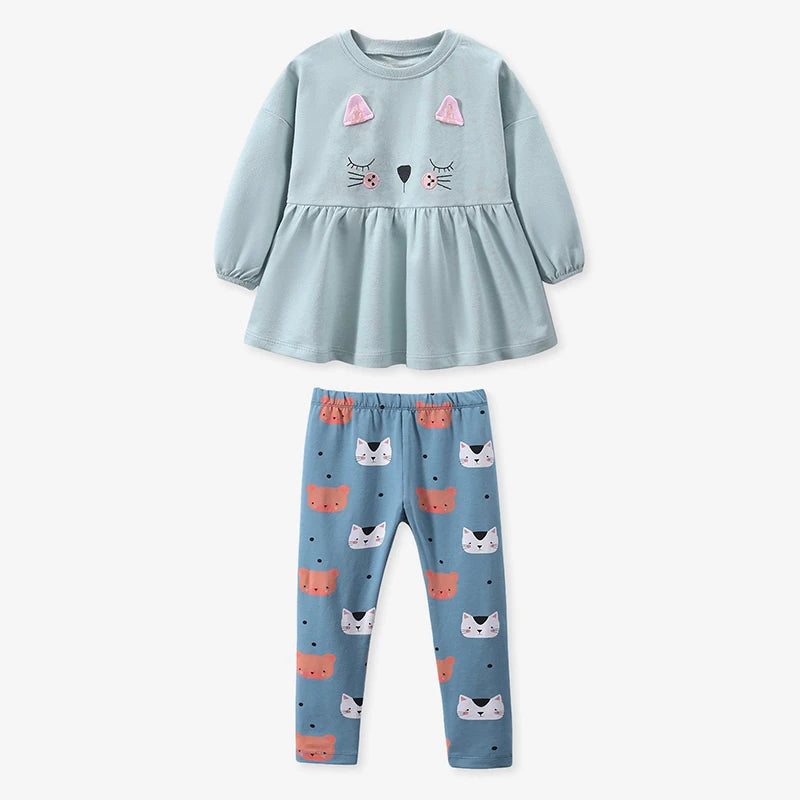 Girls LS Tee & Leggings Set - Kitty