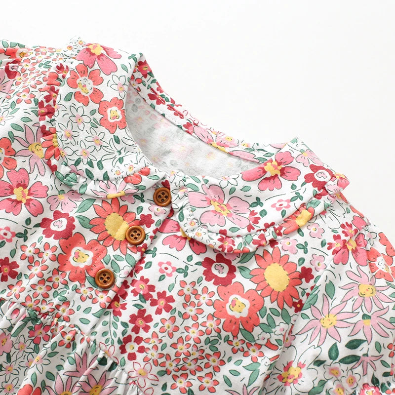 Girls Short Sleeve Floral Dress