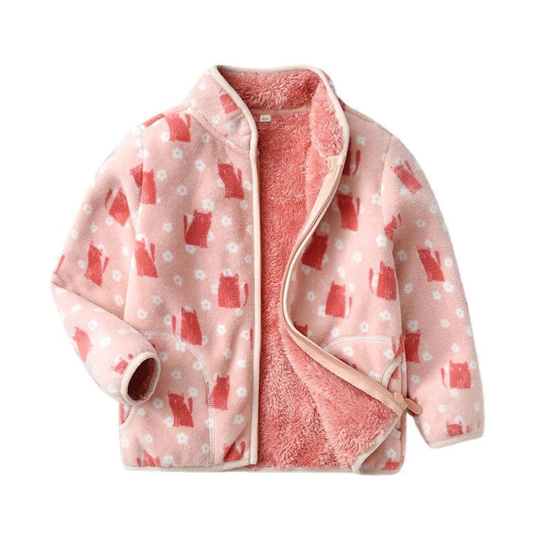 Fleece Zipper Jacket - Cats