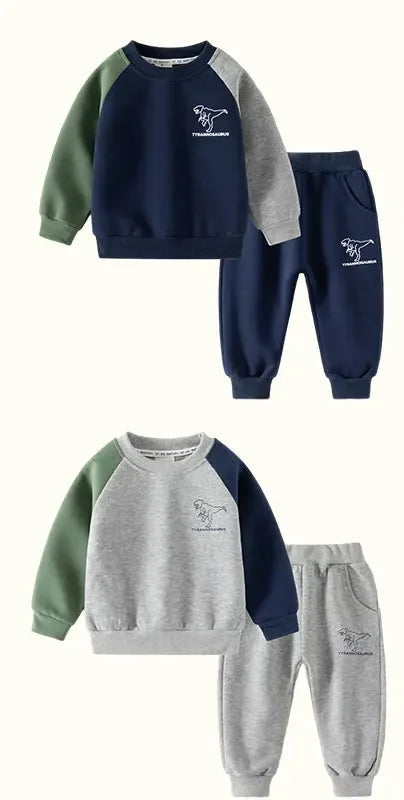 Dino badge Sweatshirt & Jogger Set