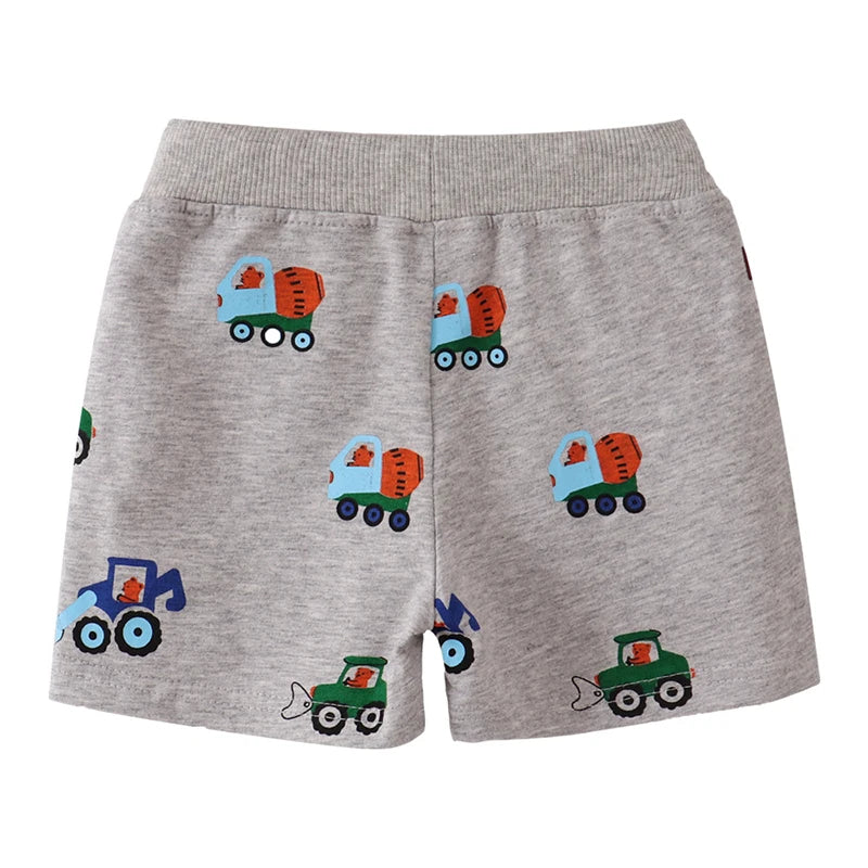 Shorts with allover vehicle print