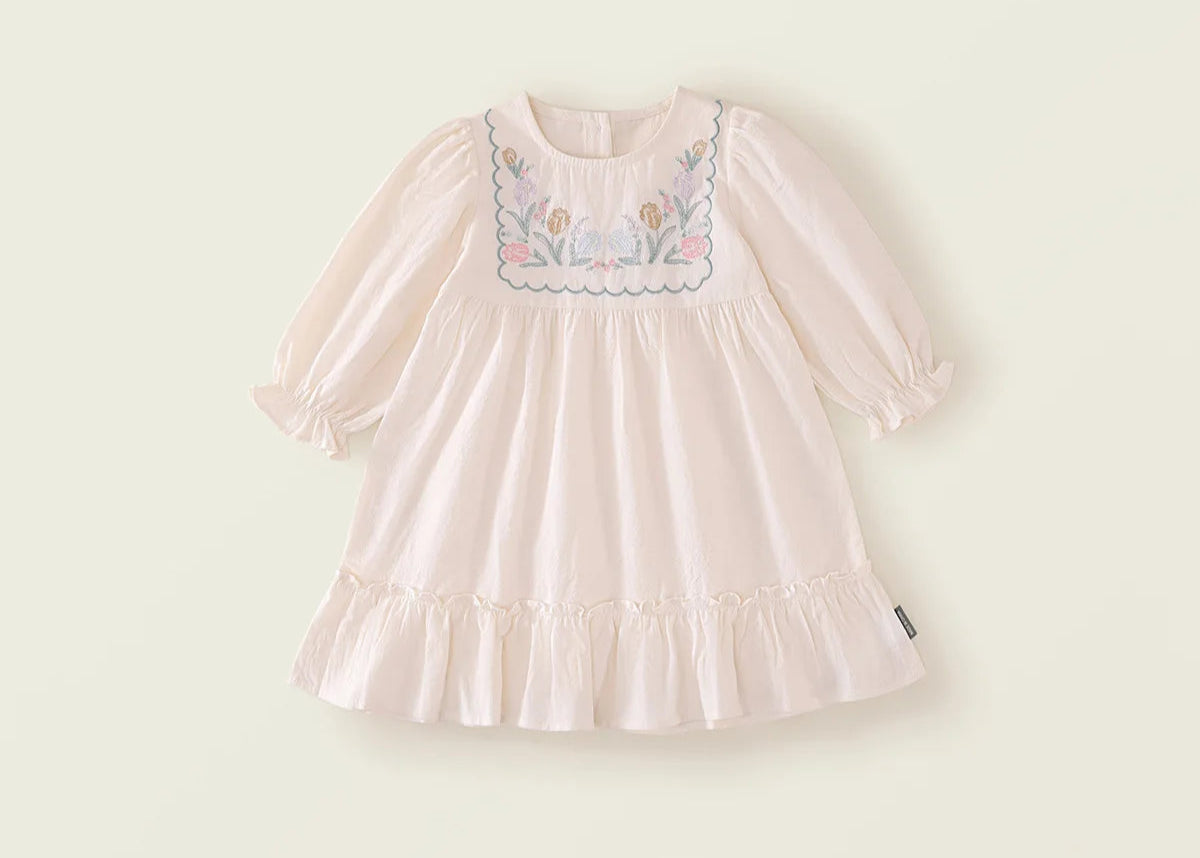 Girls Delicate Flowers Princess Dress