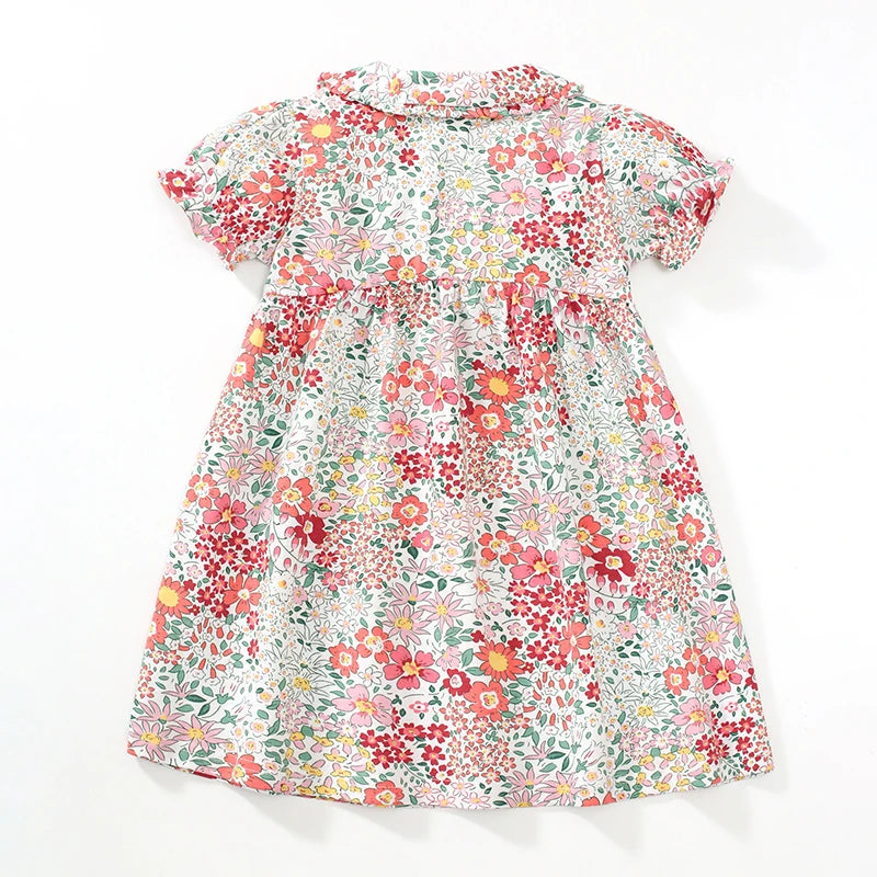 Girls Short Sleeve Floral Dress