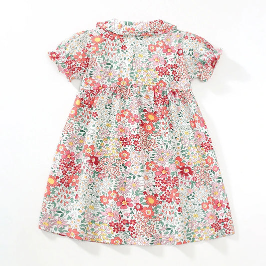 Girls Short Sleeve Floral Dress