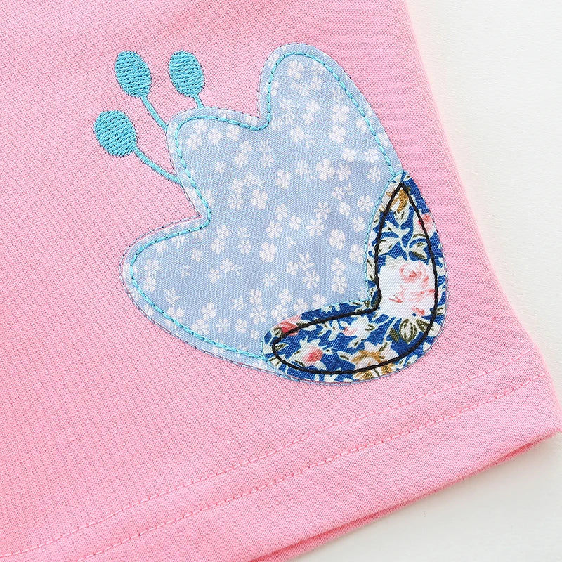 Girls Shorts - Floral Applique