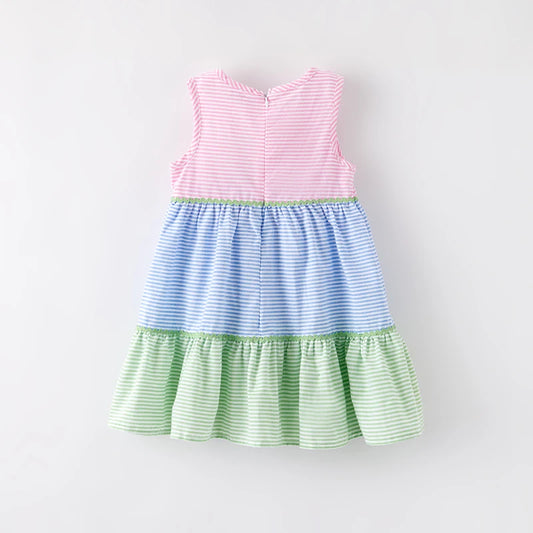 Strawberry Patch Striped Cotton Dress