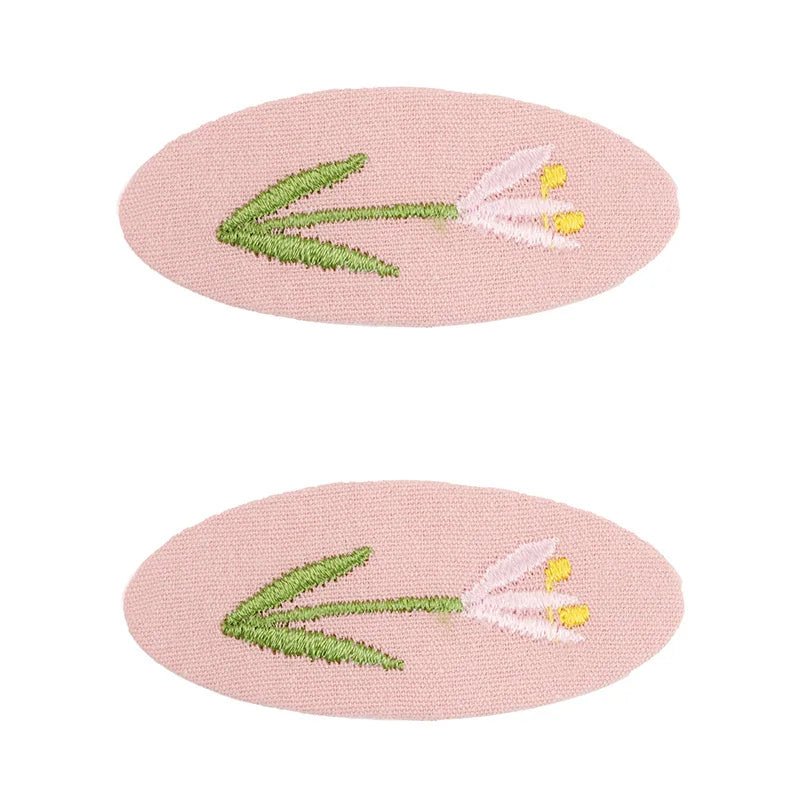 Embroidered Hair Clips