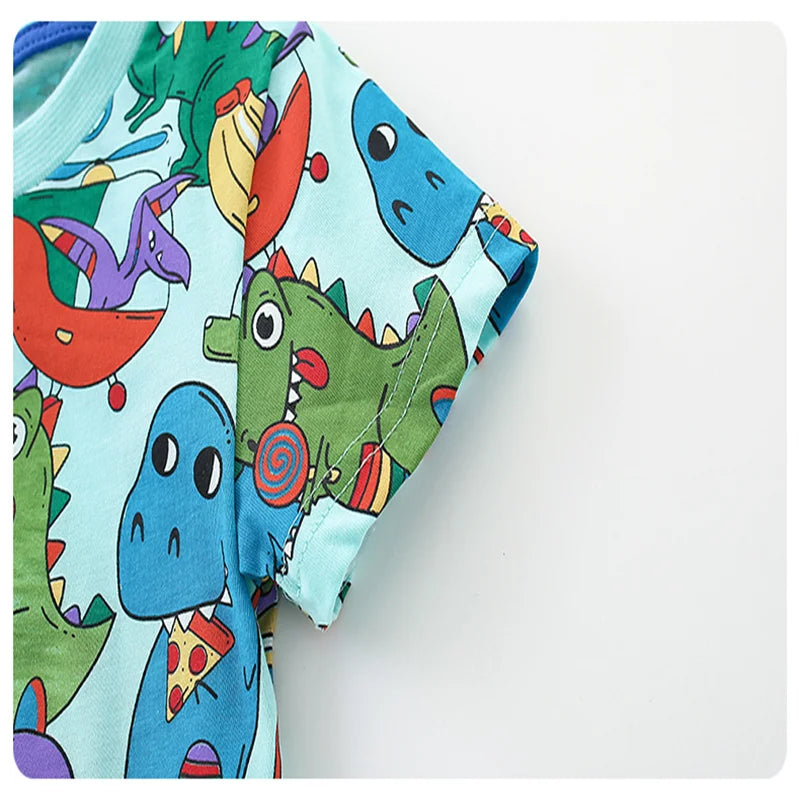 Crazy Dino Short Sleeve T Shirt and Shorts