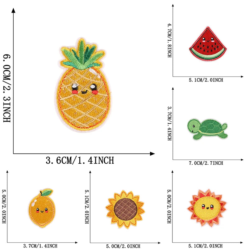 Choose from Fruits & Bee Iron On Patches