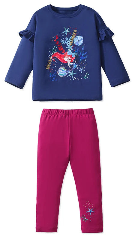 Girls LS Tee & Leggings Mermaid Set