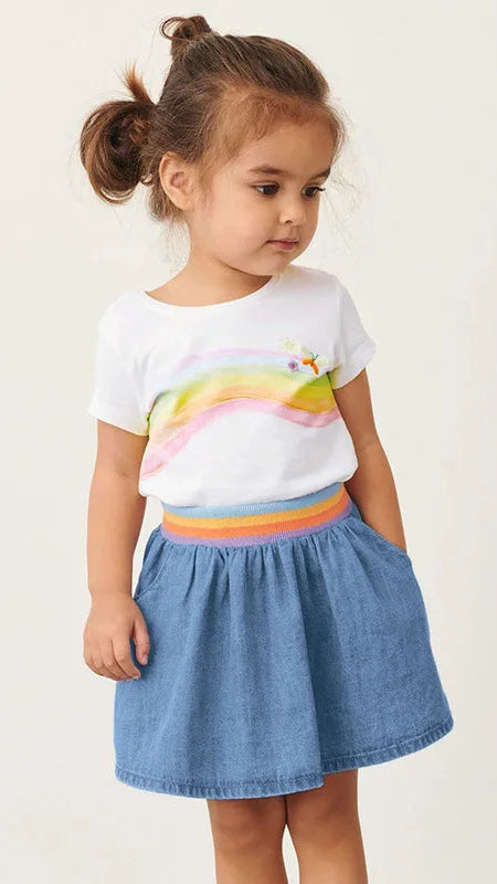 Girls SS Rainbow T-shirt and Skirt