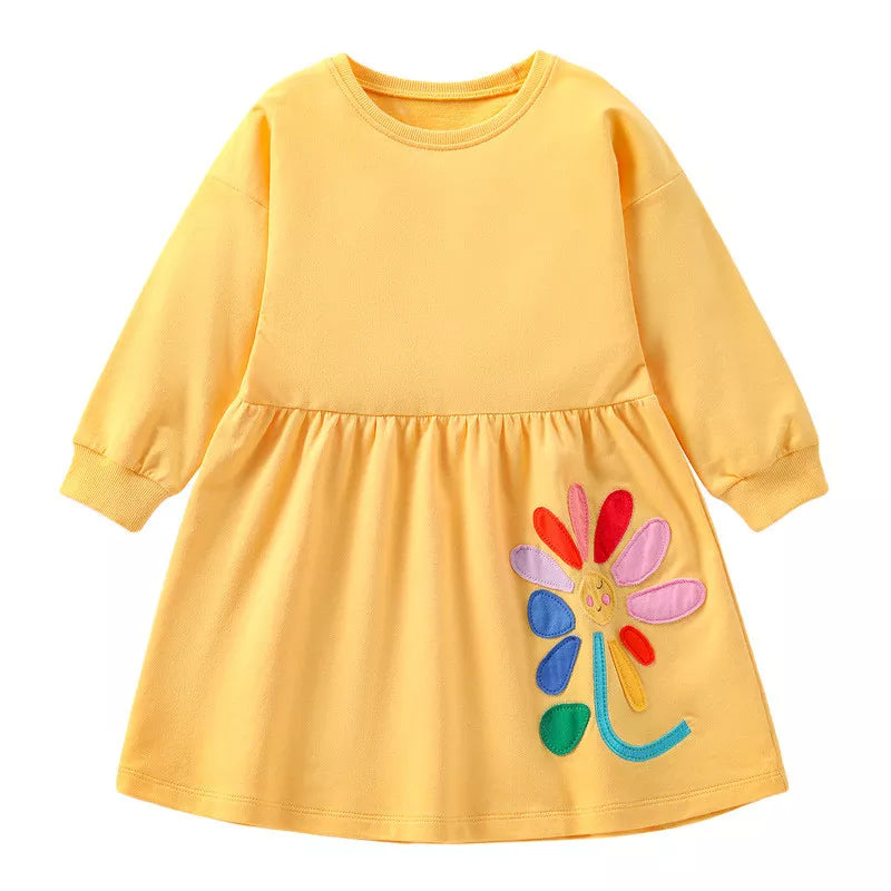 Girls Layered Long sleeve Skater Dress