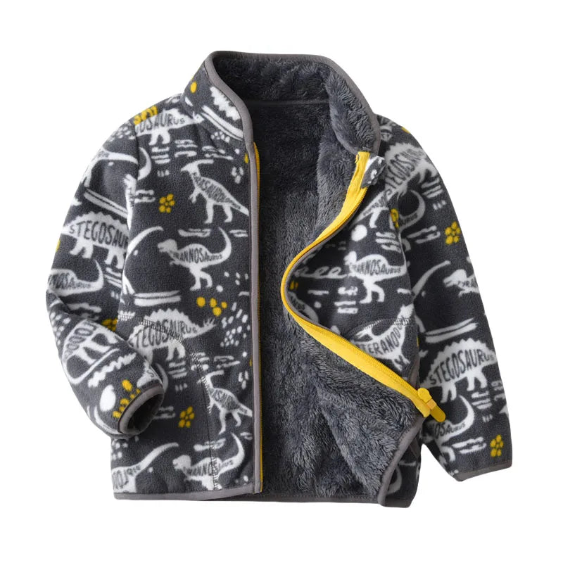 Fleece Zipper Jacket - Dinomania