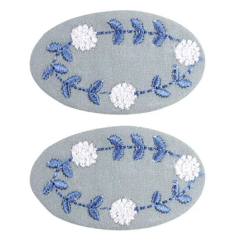 Embroidered Hair Clips