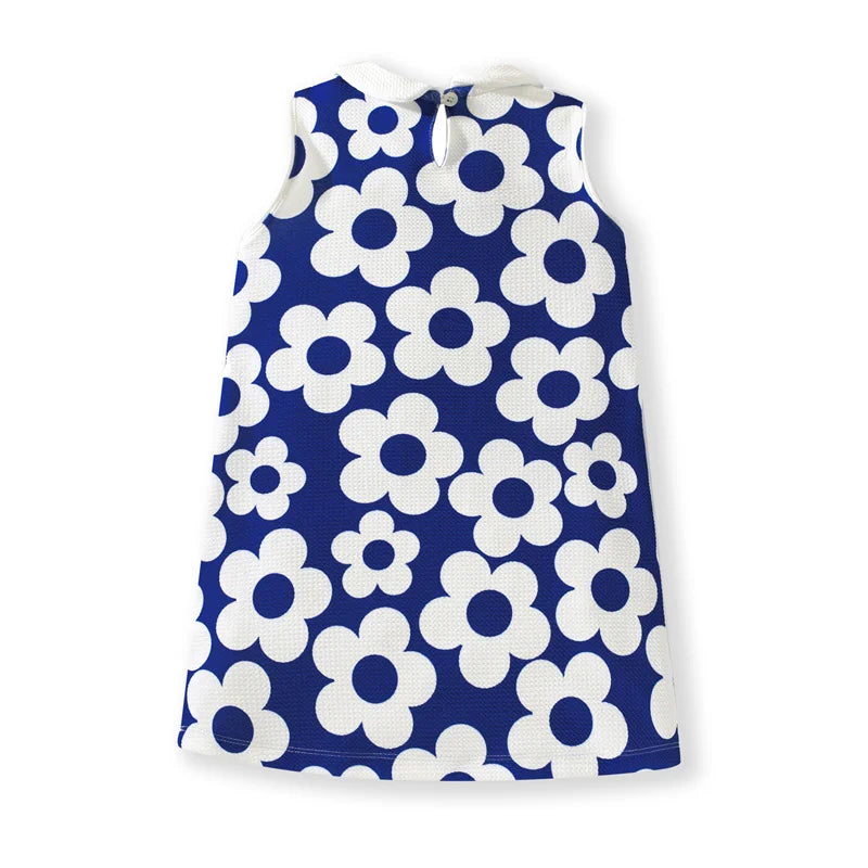 Girls Sleeveless Floral Pop Dress