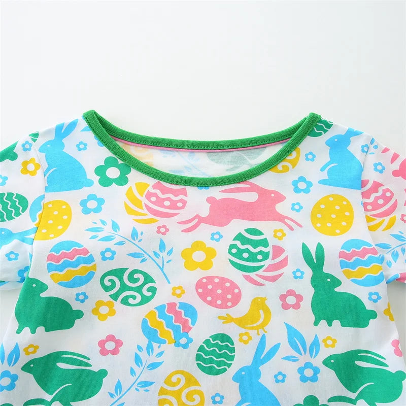 Girls Bunny Short Sleeve Summer Dress
