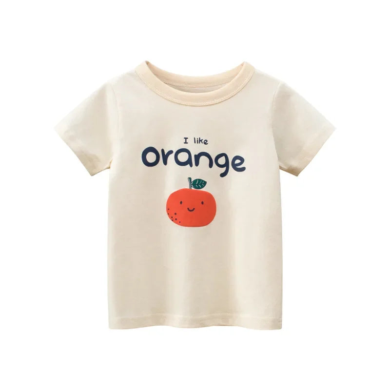 Girls Short Sleeve Orange T Shirt