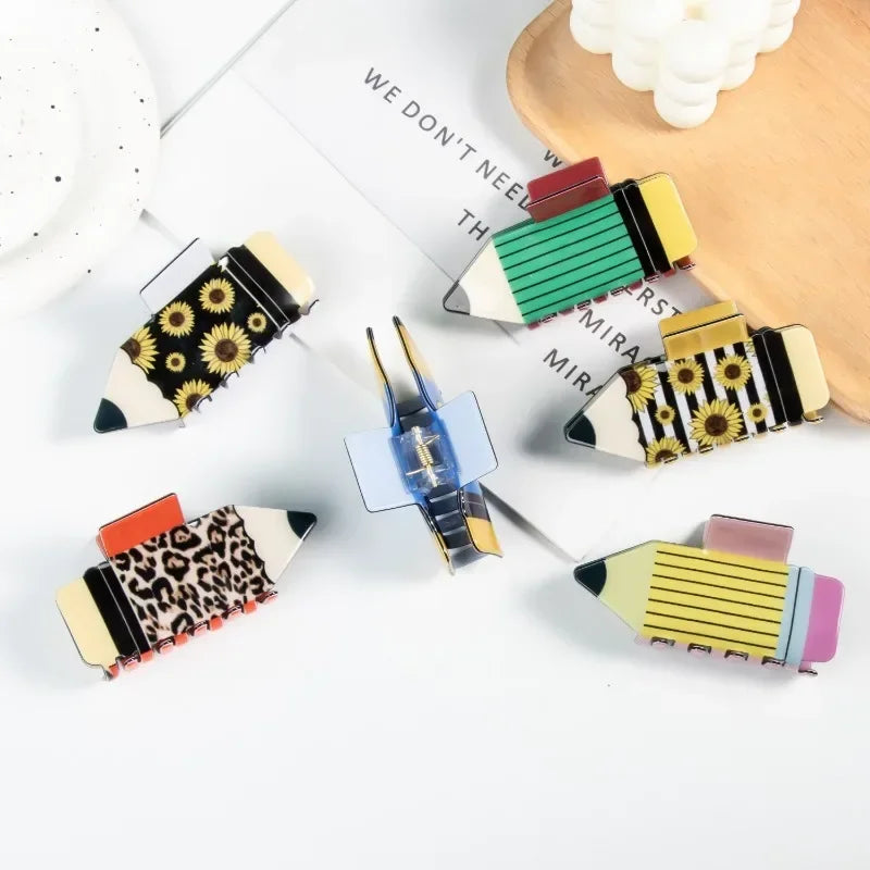 Acrylic Pencil Hair Claw Clips