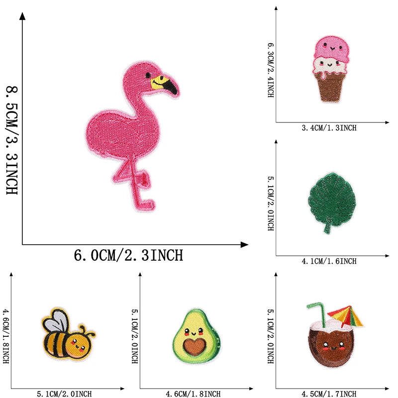 Choose from Fruits & Bee Iron On Patches