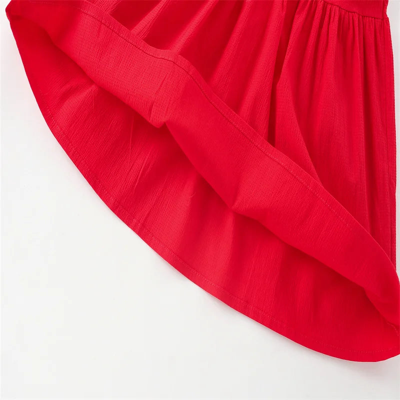 Girls Red Sleeveless Dress