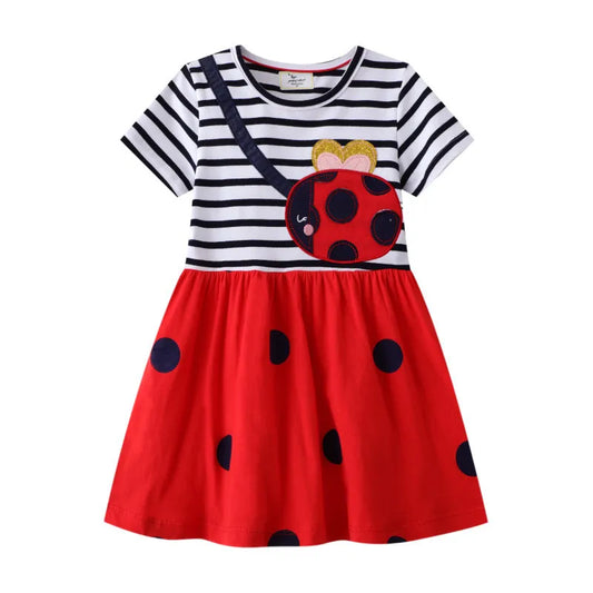 Girls Short Sleeve Dress - Ladybird!