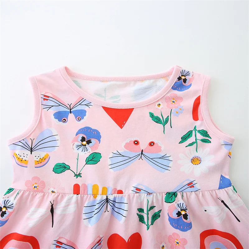 Girls Rainbow garden sleeveless dress