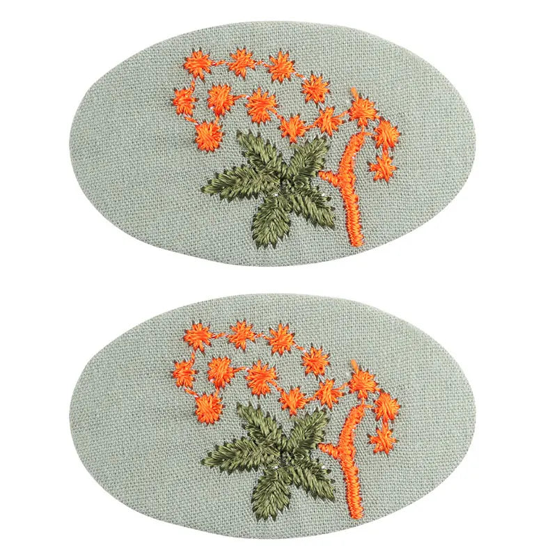 Embroidered Hair Clips