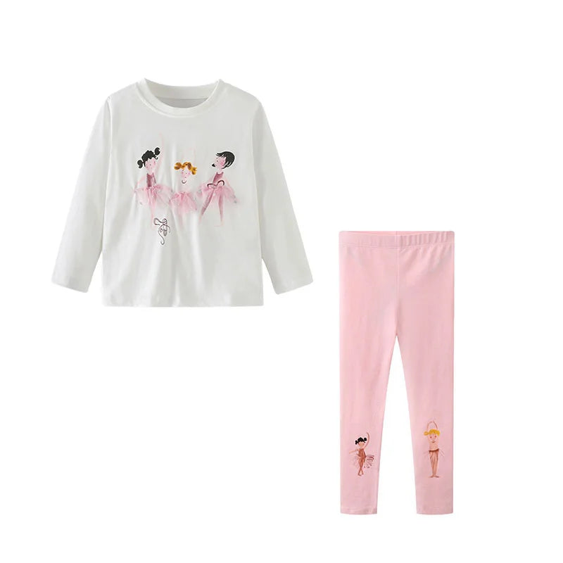 Girls LS Tee & Leggings Set - Ballerina