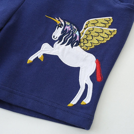 Girls Shorts - Prancing Unicorn