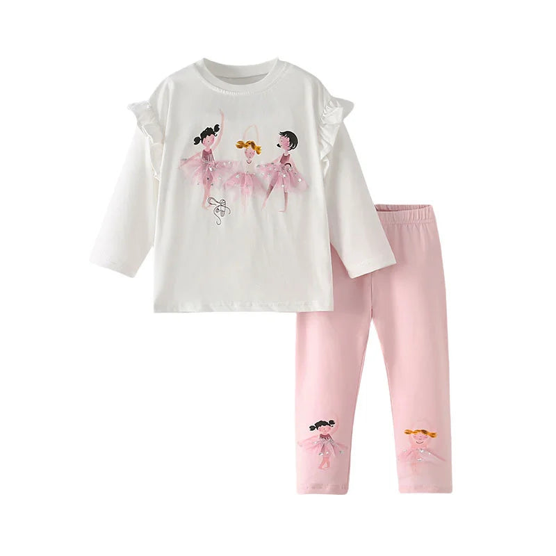 Girls LS Tee & Leggings Set - Ballerina