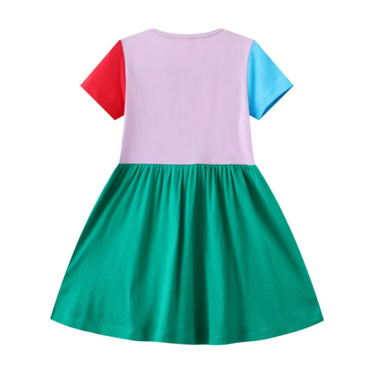 Girls Short Sleeve Dress - Flowers!