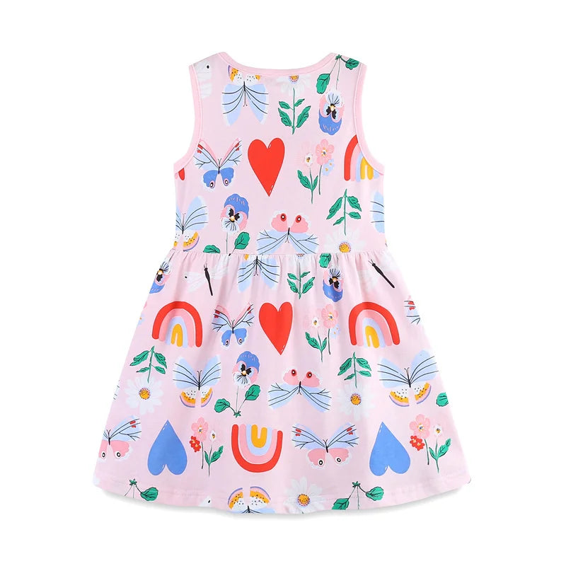 Girls Rainbow garden sleeveless dress