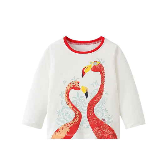 Girls Long Sleeve Flamingo T Shirt