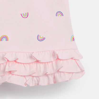 Girls' Knitted Short Sleeve Dress with collar