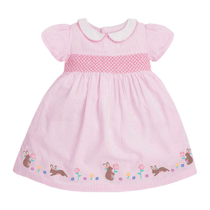 Girls Dress with smocking and Peter pan collar