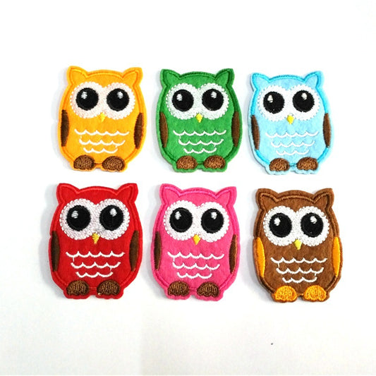 Pack of 6 Owl Iron-On Patches