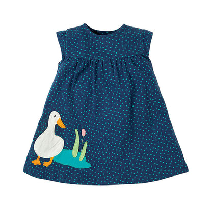 Girls SS Summer Dotty Duck Dress