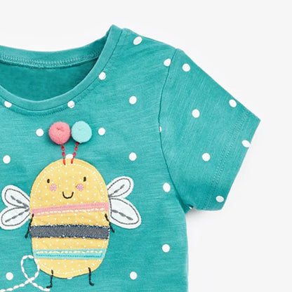 Girls' Cotton Short Sleeve Bees T-Shirt