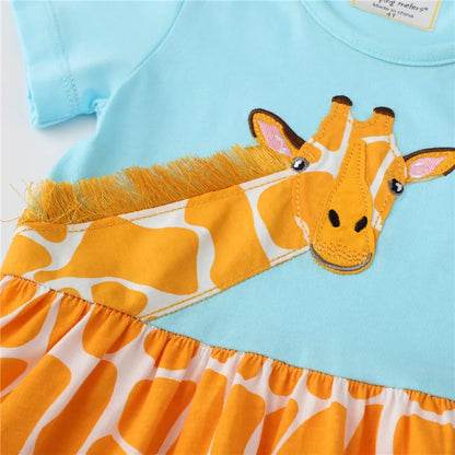 Girls' Giraffe Short Sleeve Dress