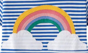 Girls Rainbow Applique Short Sleeve Dress