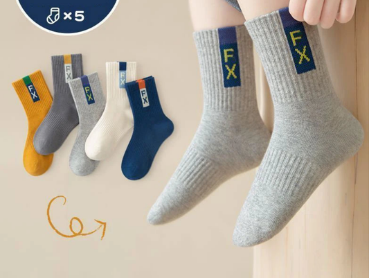 5 Pack Sports Crew Sock
