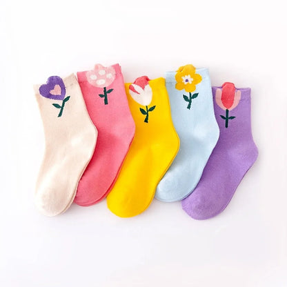 5 Pack Floral Ankle socks