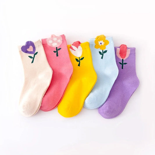 5 Pack Floral Ankle socks