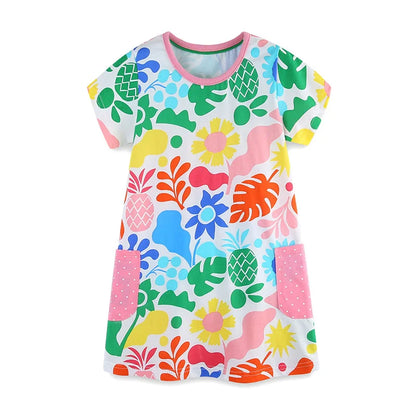 Girls Bunny Short Sleeve Summer Dress