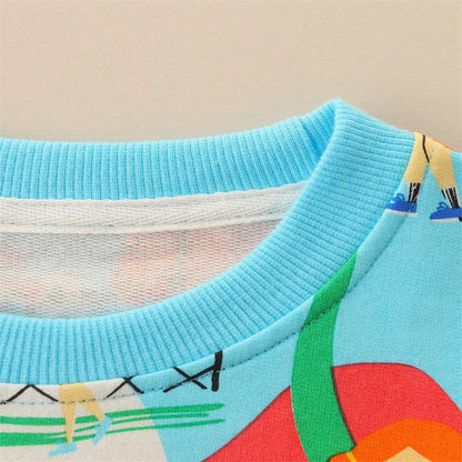 Girls Sweatshirt - Playing Football