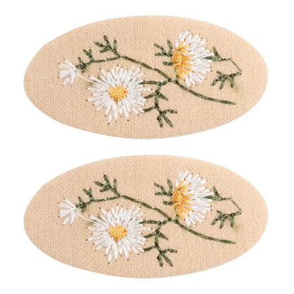 Embroidered Hair Clips