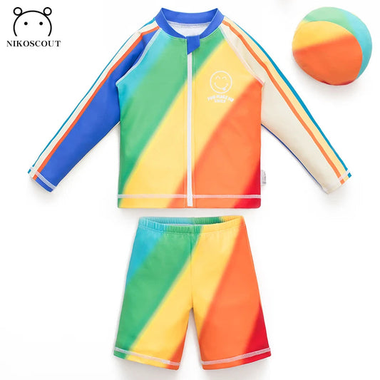 Rainbow UPF 50 2-Piece Sun Protection Suit + Matching cap