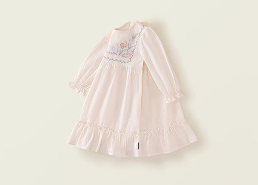 Girls Delicate Flowers Princess Dress